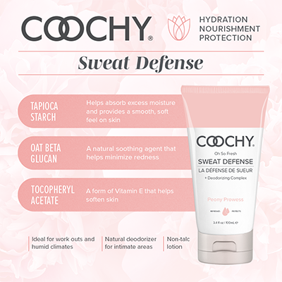 Coochy Sweat Defense Lotion – Peony Prowess 3.4 oz
