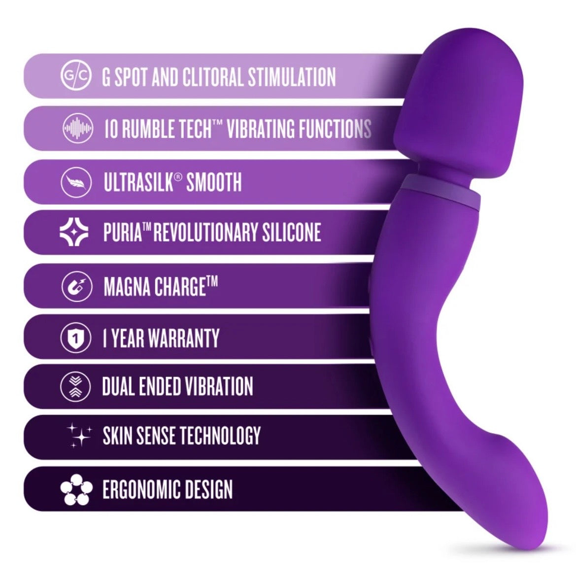Wellness Dual Sense Rechargeable Silicone Massager – Purple