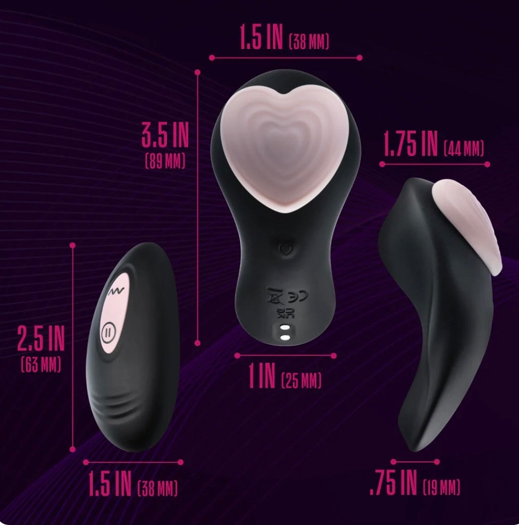 Temptasia Heartbeat Rechargeable Silicone Panty Vibe with Remote – Pink