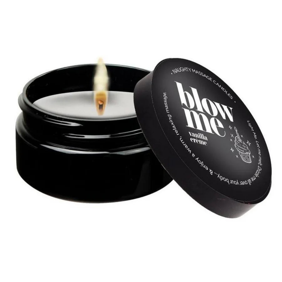 Kama Sutra Naughty Notes “BLOW ME” Vanilla Crème Massage Candle 2 oz