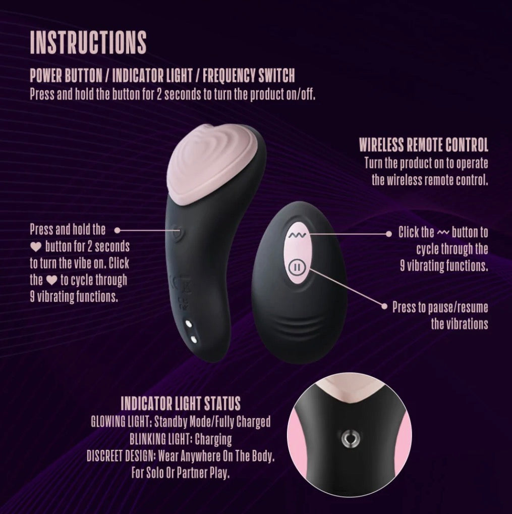 Temptasia Heartbeat Rechargeable Silicone Panty Vibe with Remote – Pink