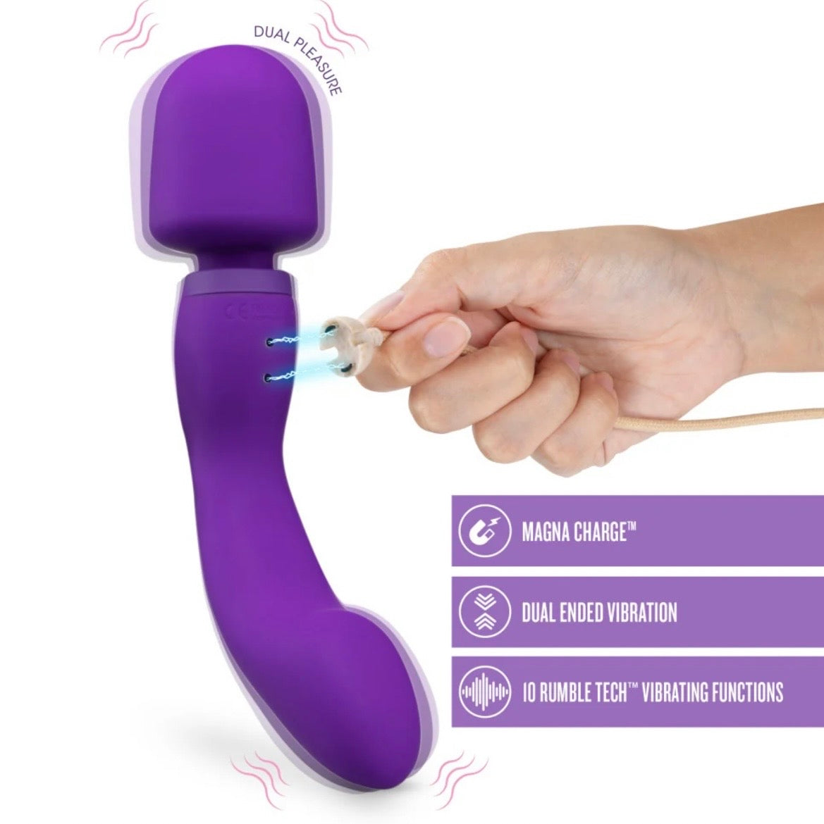 Wellness Dual Sense Rechargeable Silicone Massager – Purple